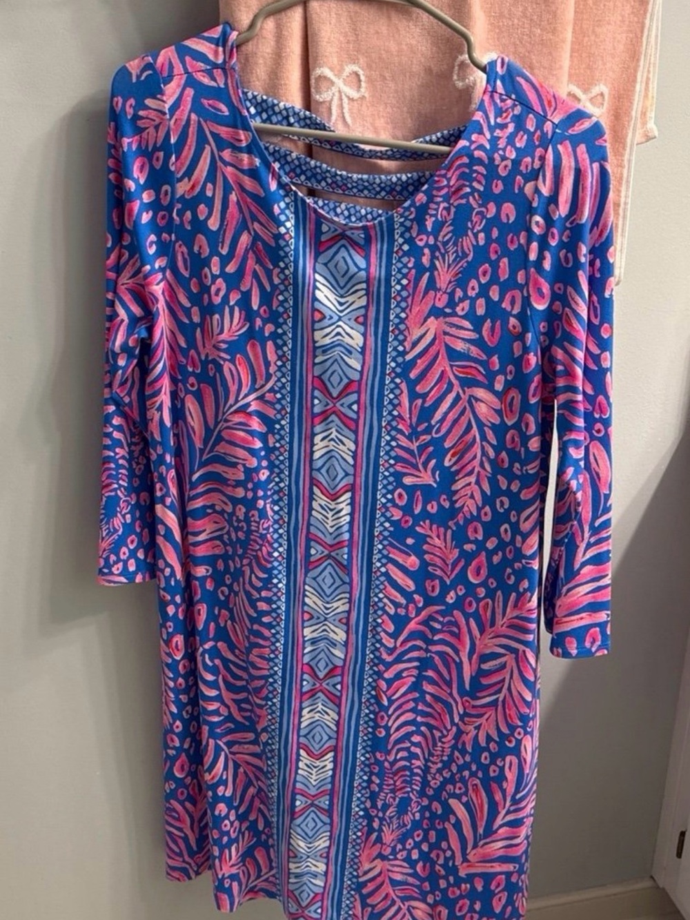 Large Lilly Pulitzer Blue and Pink Printed dress never worn